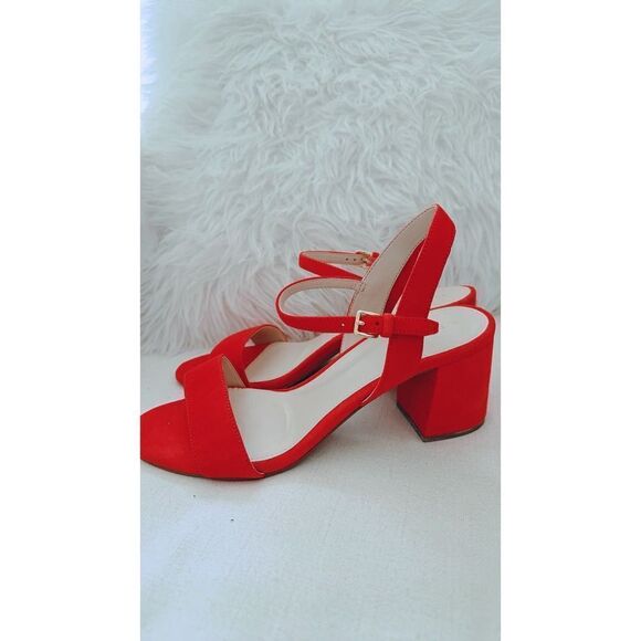 Cole Haan Josie Block Heel Sandal Piinciana Suede US8.5 - Picture 4 of 7